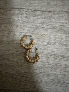 Gold Twisted Rope Hoop Earrings - Women Jewelry